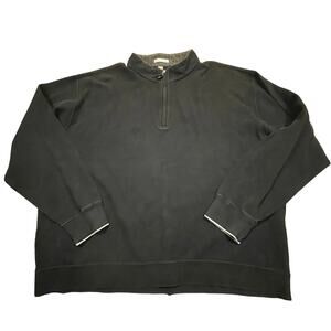 Peter Millar Men 3X Quarter Zip Pullover Navy Blue 100% Cotton Sweater Mock Neck